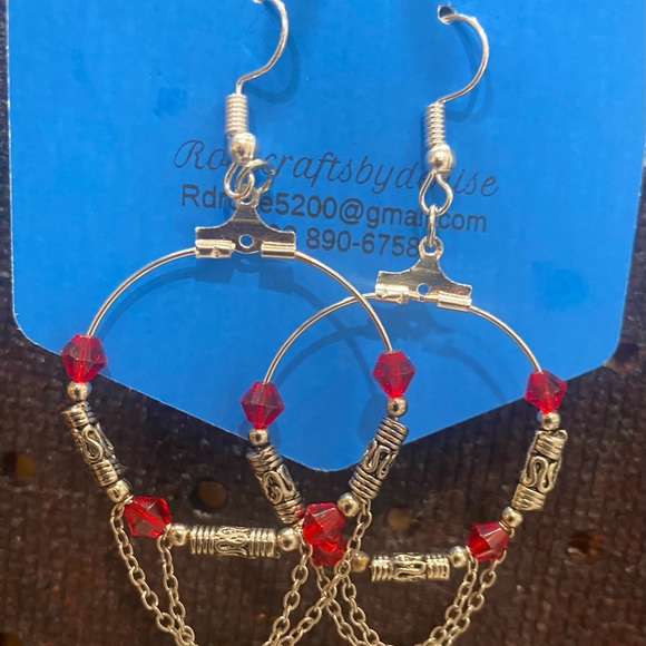 Handmade beaded earrings - Picture 2 of 6